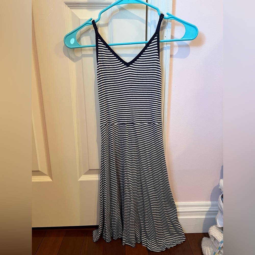 Cute navy and white summer mini dress